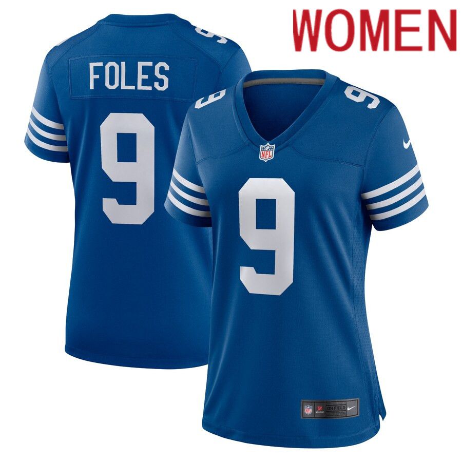 Women Indianapolis Colts #9 Nick Foles Nike Blue Player Game NFL Jersey->women nfl jersey->Women Jersey